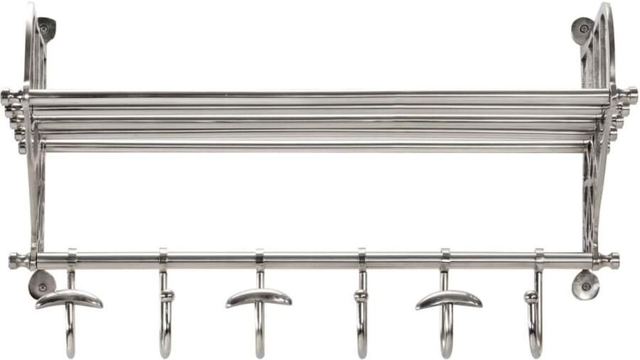 Senza Marchio vidaXL Bagagerek met kleerhangers wandmontage aluminium kofferrek bagagehouder koffer rek kofferstandaard kofferhouder bagagerek hotel