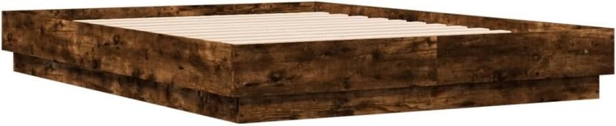 Senza Marchio vidaXL Bedframe bewerkt hout gerookt eikenkleurig 140x190 cm bed ombouw twijfelaar bed bedbodem slaapkamermeubel 2 persoonsbed