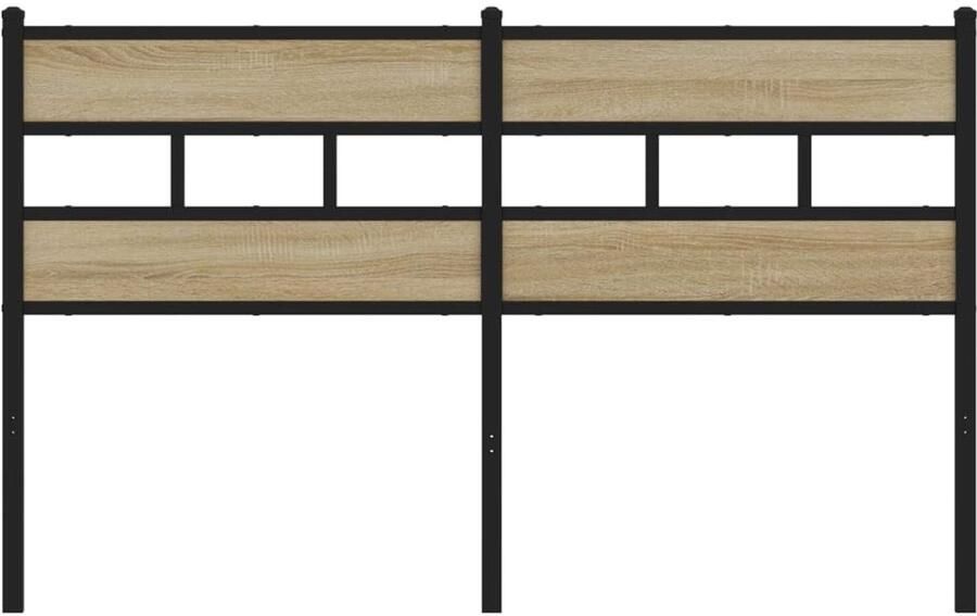 Senza Marchio vidaXL Hoofdbord 160 cm ijzer en bewerkt hout sonoma eikenkleurig hoofdbord bed achterwand bed hoofdbord voor bed hoofdeinde bed