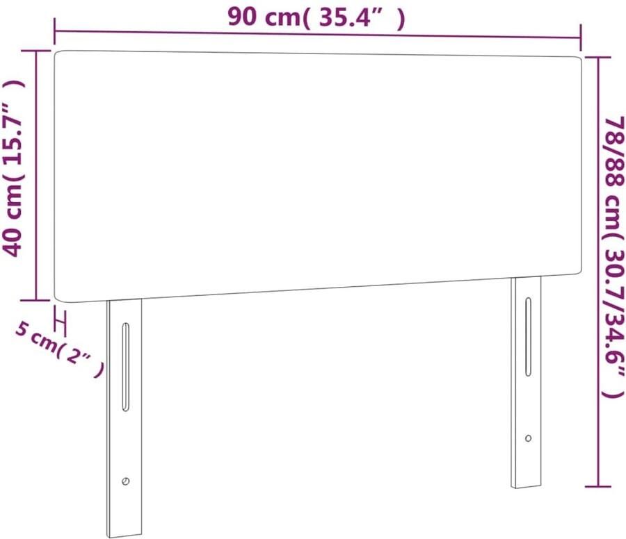 Senza Marchio vidaXL Hoofdbord 90x5x78 88 cm stof lichtgrijs hoofdeinde houten hoofdeinde bedonderdeel houten hoofdbord slaapkamermeubel bedaccessoire