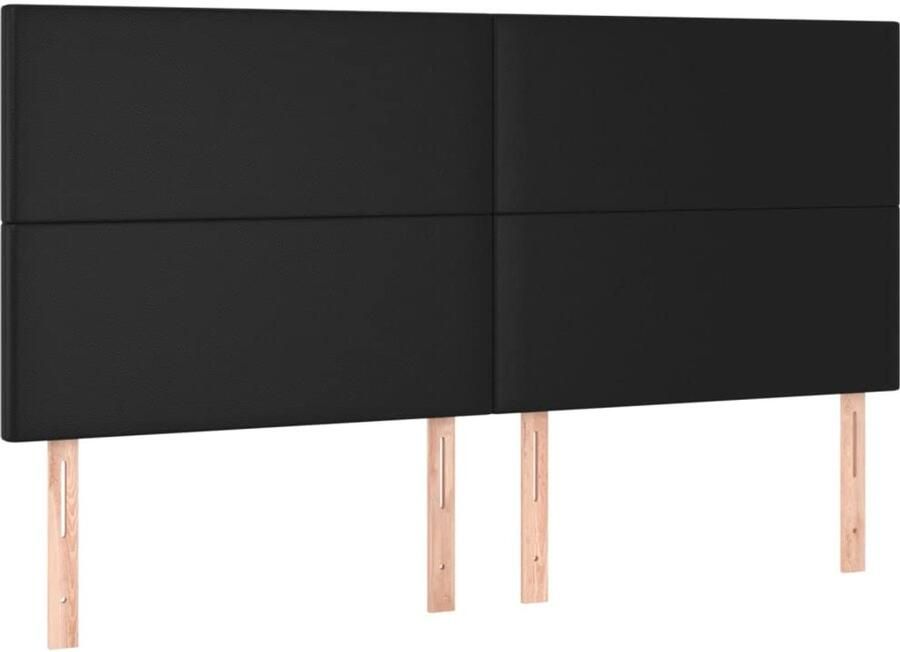 Senza Marchio vidaXL Hoofdbord LED 180x5x118 128 cm kunstleer zwart hoofdeinde houten hoofdeinde bedonderdeel houten hoofdbord slaapkamermeubel bedaccessoire