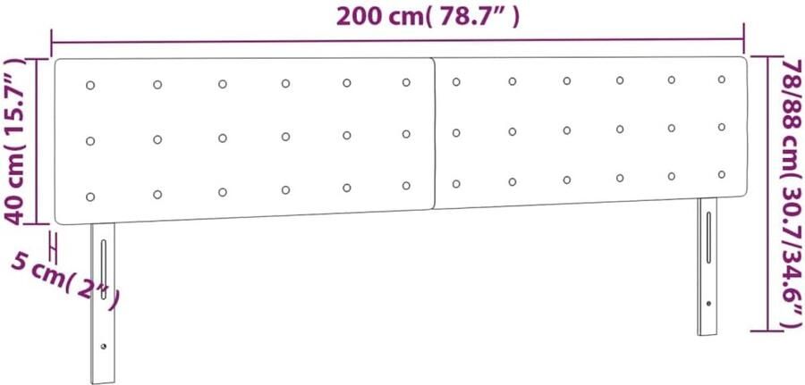 Senza Marchio vidaXL Hoofdbord LED 200x5x78 88 cm kunstleer wit hoofdeinde houten hoofdeinde bedonderdeel houten hoofdbord slaapkamermeubel bedaccessoire