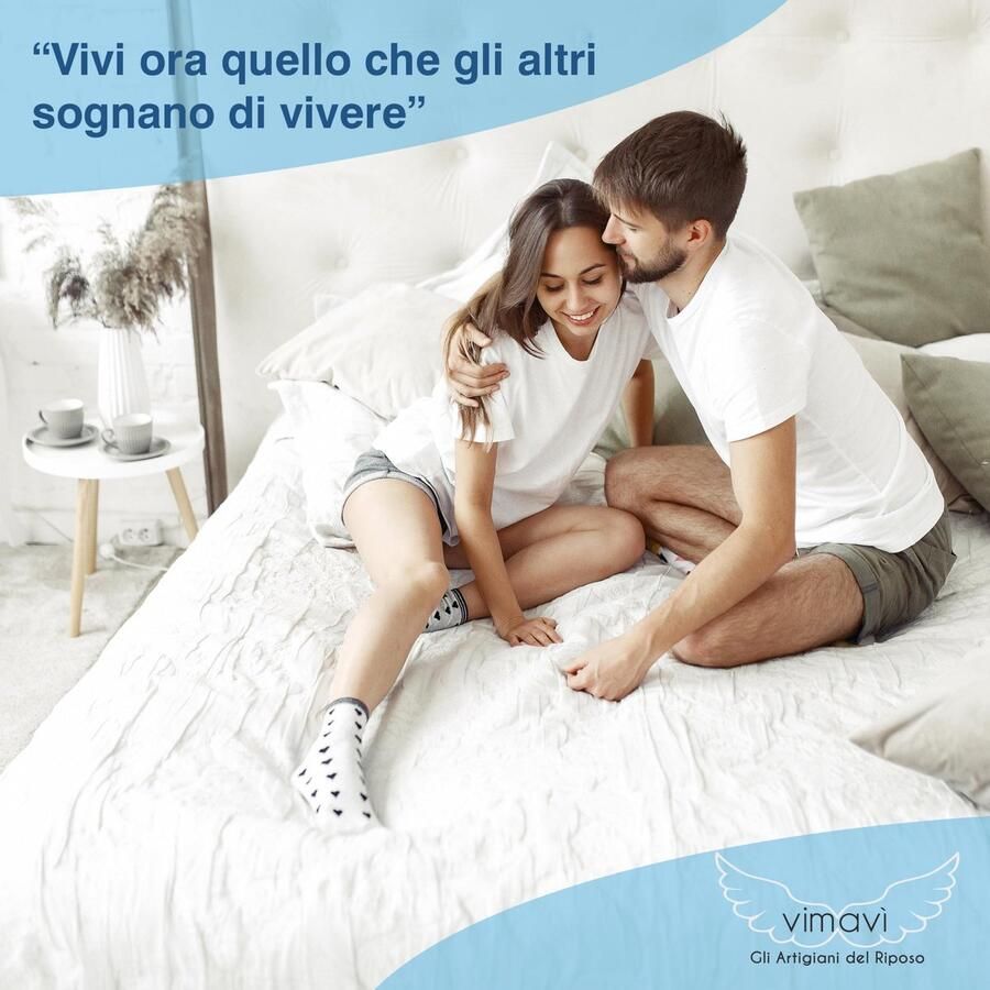 Senza Marchio vimavì MIRAM matras voor tweepersoonsbed 180 x 200 cm medisch van traagschuim BluGel 11 verschillende zones en waterschuim hoogte 25 26 cm afneembare overtrek frisse innovatie