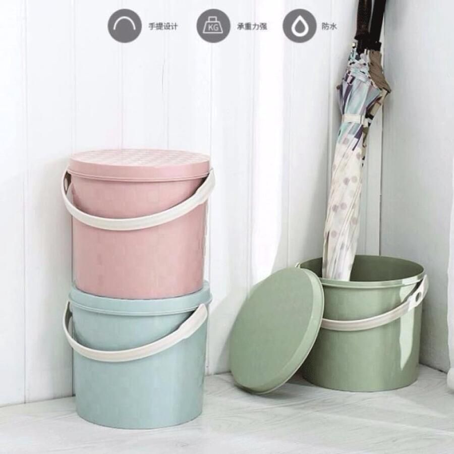 Senza Marchio Visemmer Verdikte opbergemmer Kruk Douche- en autowasemmer Draagbare plastic wateremmer Opbergkruk