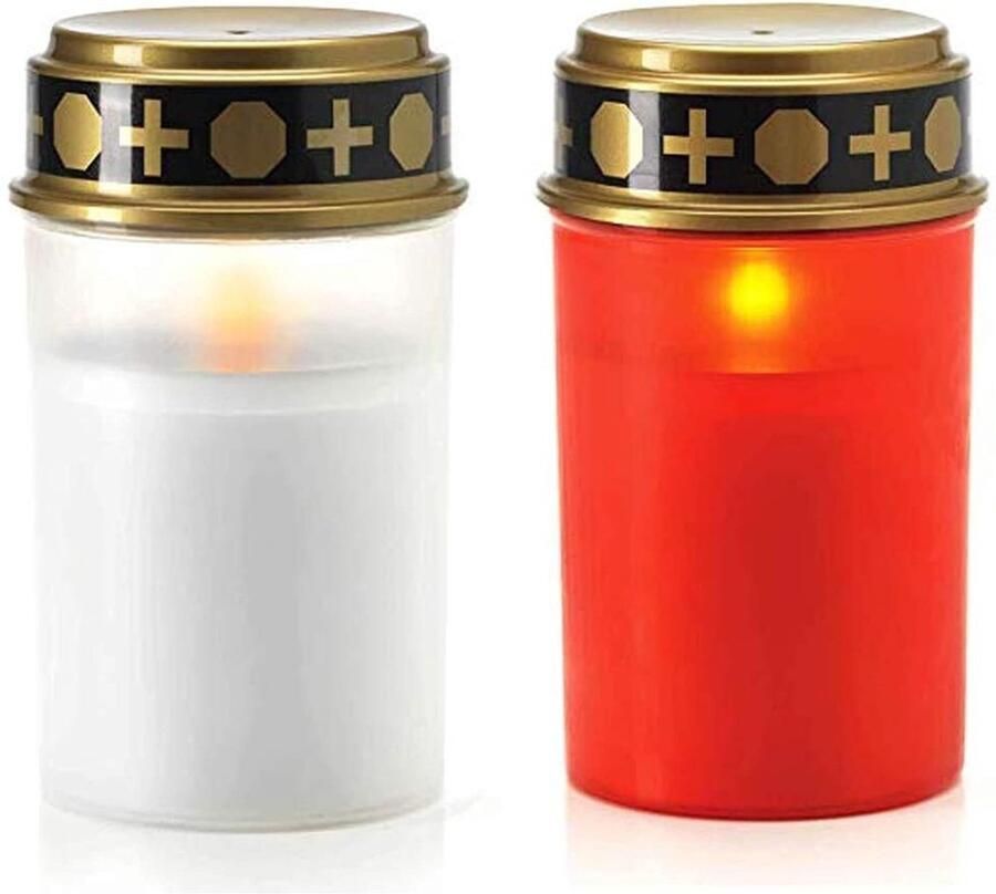 Senza Marchio Vlamloze LED Solar Candles Lamp Solar Tea Lights Outdoor Waterdichte Elektronische Herdenkingskaars Decoratief voor Begraafplaats Ritueel Veilig & Energiebesparend LED Ernstige Kaarsen Licht