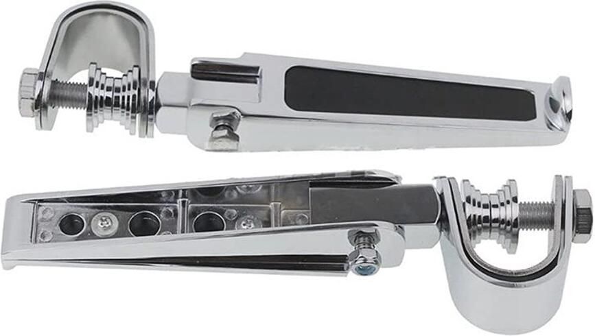 Senza Marchio Voetpedalen Motorfiets Highway Motor Crash Bar Guard Foot Pegs Klem Voetsteun Mount Rest voor H&arley C&hopper Bobber Custom 1-1 4Chrome Voetsteun (Color : Chroom)