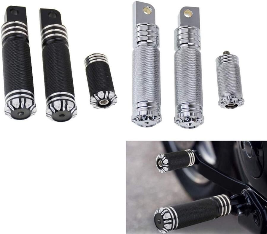 Senza Marchio Voetsteun Motorcycle Black Chrome Foot Rest Pedal voetsteun Pedal shifter Voor H&arley S&portster XL883 1200 (Kleur : Foot Peg A)
