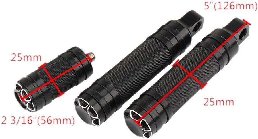 Senza Marchio Voetsteun Motorcycle voetsteun Voetsteunen Pedal + Shift Nails Peg voor H&arley Touring S&portster 883 XL Dyna S&oftail (Kleur : Foot pegs)