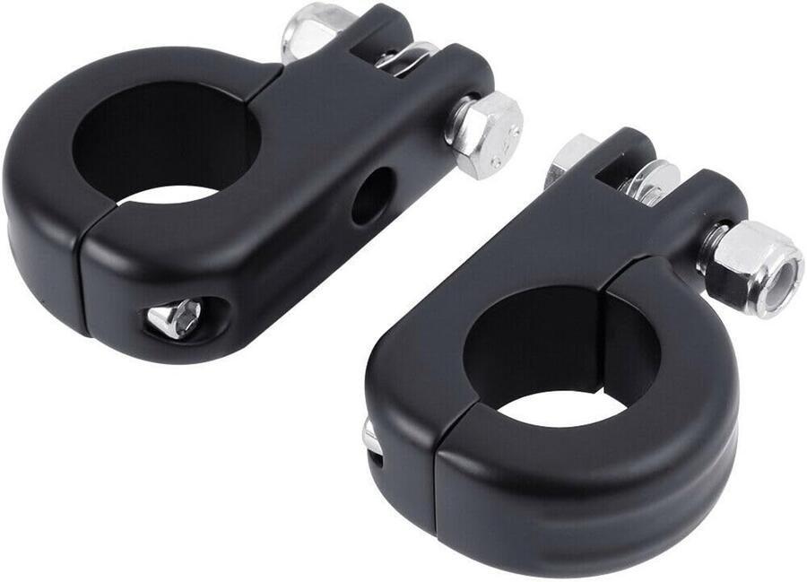Senza Marchio Voetsteun Motorfiets 1.25 Highway Bar Voetsteunen Voetsteun W Mount Voor Harley Voor Sportster Dyna motorfiets voetsteun (Kleur : Matte Black Clamps)