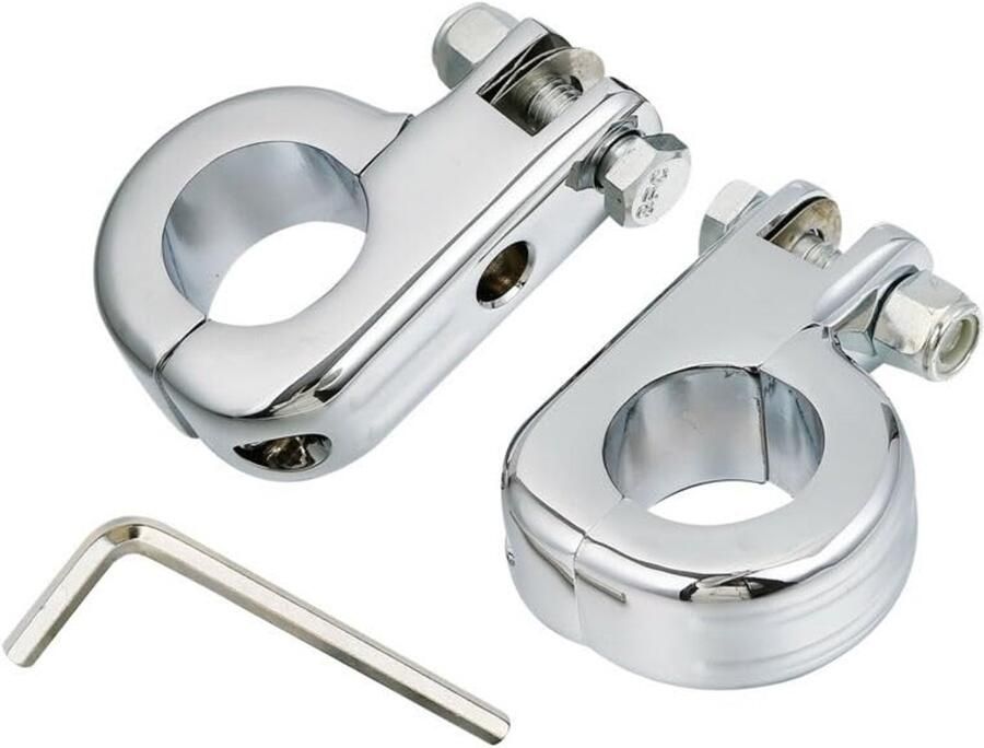 Senza Marchio Voetsteun Motorfiets 1.25 Highway Bar Voetsteunen Voetsteun W Mount Voor Harley Voor Sportster Dyna motorfiets voetsteun (Kleur : Chrome Clamps)