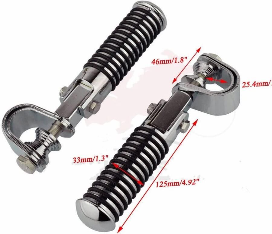 Senza Marchio Voetsteun voor motorfiets Voor 1 25.4MM Motorcycle Highway Engine Crash Bar Guard Voetsteunen Klem Voetsteun Mount Rest Rubber Motorfiets voetsteun (Color : 3)