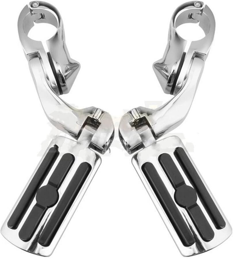 Senza Marchio Voetsteunen Universal Motorcycle Engine Guard Voetsteun Snelweg Bar Voetsteunen Pedaal Voetsteun Korte Voetsteunen Klemmen 32mm 1-1 4 Motorfiets Voetsteun (Kleur : Chroom)