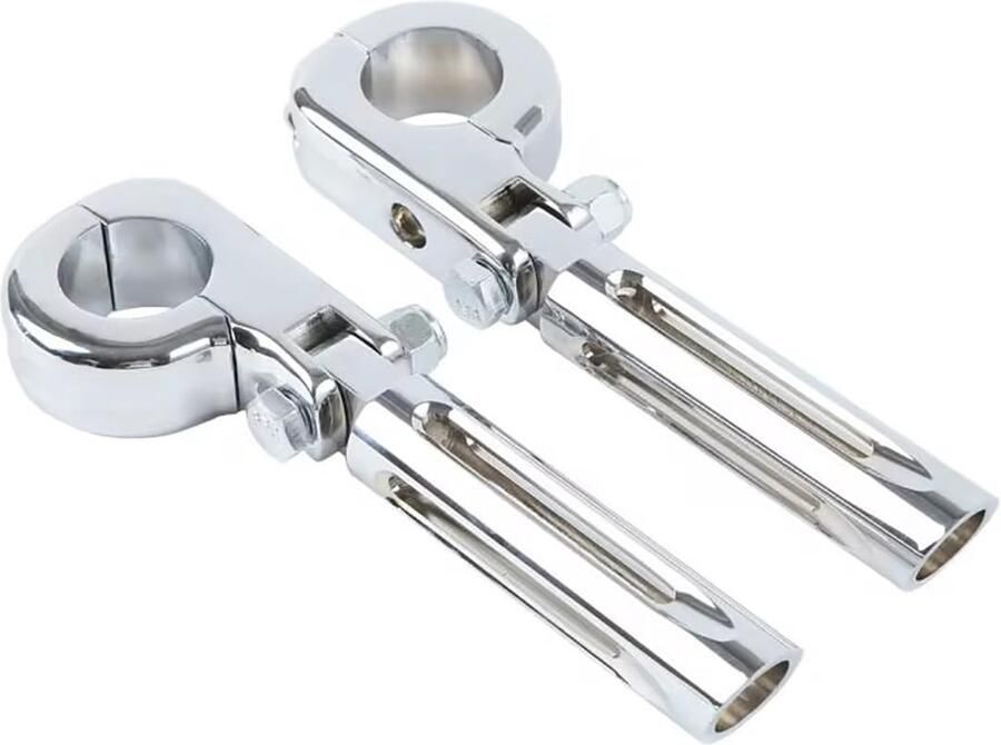 Senza Marchio Voetsteunen voor motorfietsen Voor Touring Dyna FXDB Road King Softail Chopper XL883 Motorfiets Voetsteun Montage Kit 1.25 Highway Bar Voetpedalen rusten(Silver)