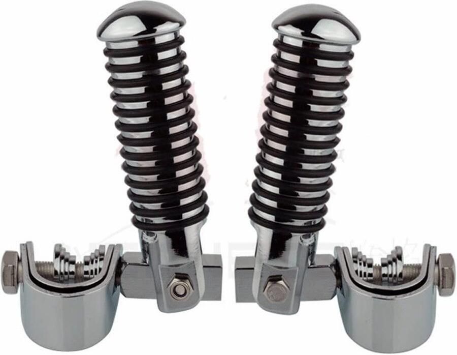 Senza Marchio Voor 1 25.4MM Motorcycle Highway Engine Crash Bar Guard Voetsteunen Klem Voetsteun Mount Rest Rubber Motorfiets voetsteun (Color : 2)