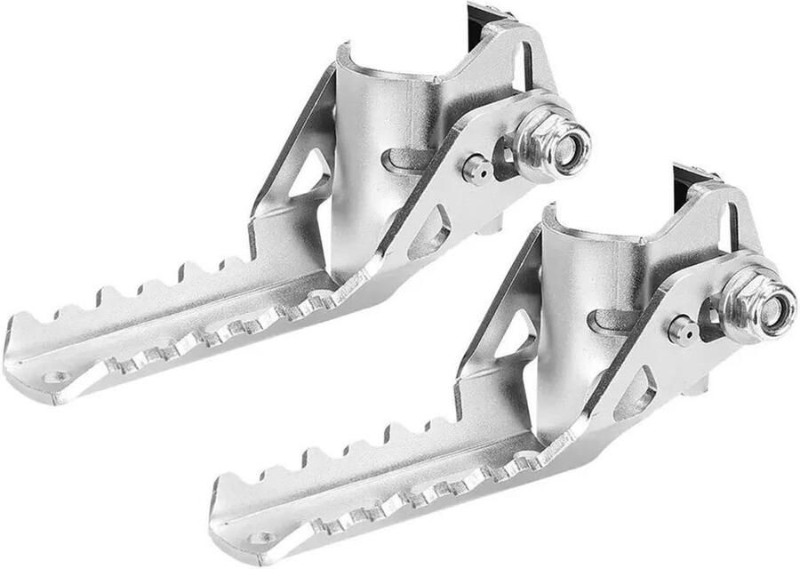 Senza Marchio Motorfiets Voetsteun Pin Voor B&MW R1200GS Voorste Voetsteun Highway Voetsteun 25mm Crash Bars Voetsteunen Explorer Motorfiets Accessoires Guard Bar Pedaal(ZILVER)