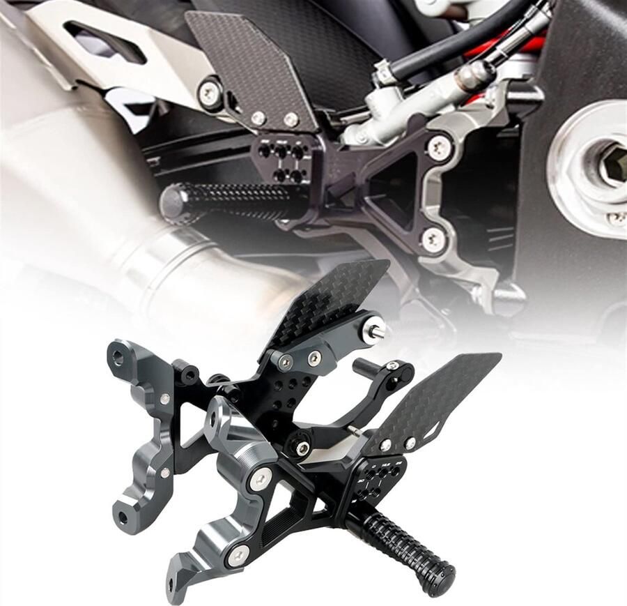 Senza Marchio Voor BMW S1000RR 2020 Voetsteun Carbon Fiber Verstelbare Achter Sets Voetsteunen Rust Achteren Geplaatste Voetsteun K67 S1000 Motorfiets Accessoires