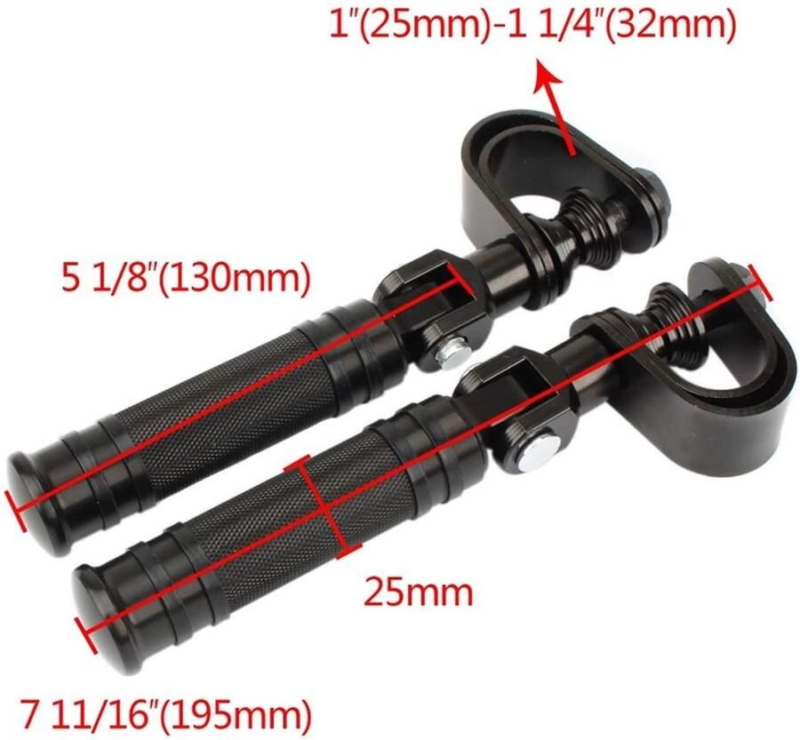 Senza Marchio Voor Harley Motorfiets Meest Billet Crash Bar Motor Guard Snelweg Voetsteun Klemmen Mounts Pinnen Voetsteun (Maat : Foot pegs)