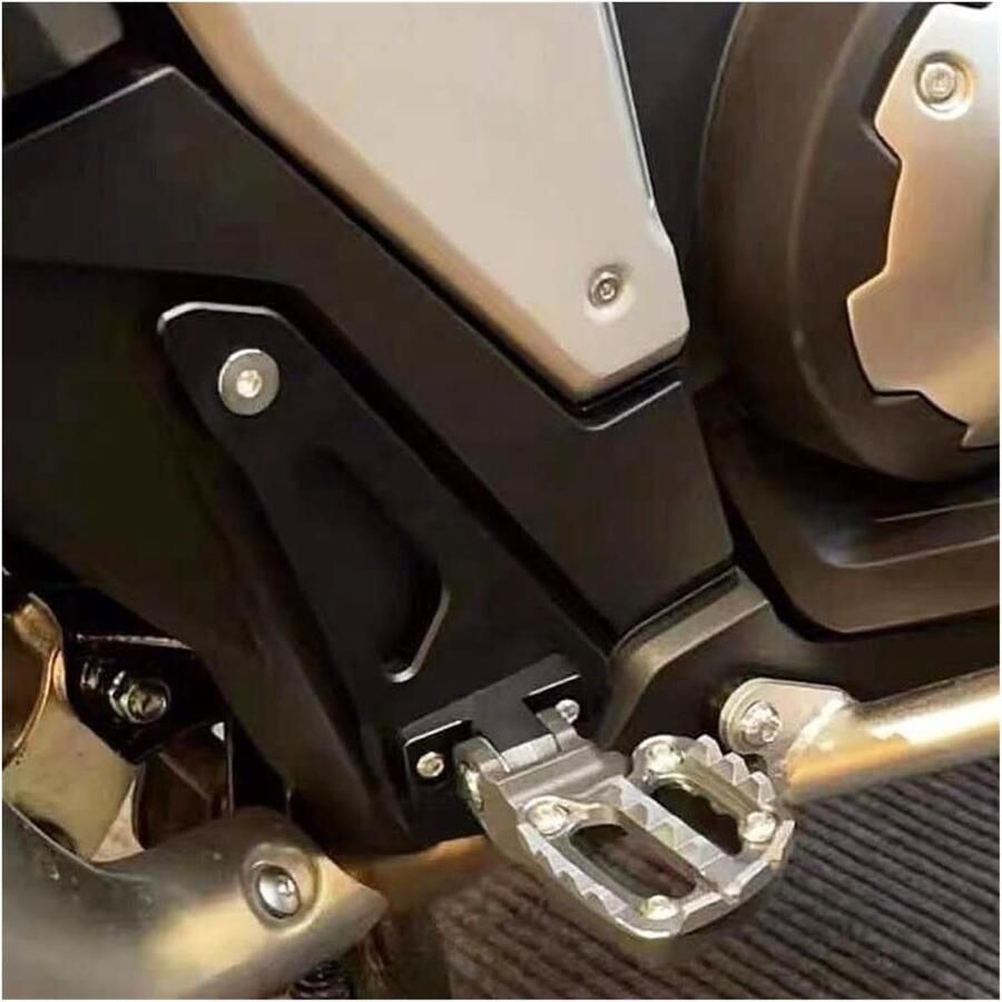 Senza Marchio Voor X-ADV750 XADV750 2021 2022 Motorfiets Accessoires Voetsteun Pedaal Passagier Achteren Geplaatste Opvouwbare Voetsteun Motorfiets Aluminium Voetsteun (Kleur : Zwart)
