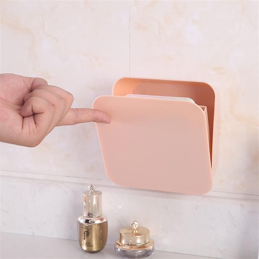 Senza Marchio WALFREW Opbergdozen Wall Mounted Storage Box Waterproof Dustproof Organizer Tableware Cosmetic Stationery Sundries Bathroom Kitchen(Mavi)