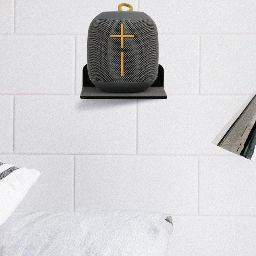 Senza Marchio Wandplank Speaker Stand Kleine Acryl Muurbeugel Stand voor Mini Speaker Video Webcam Router Wandmontage Houder Rack Display Plank