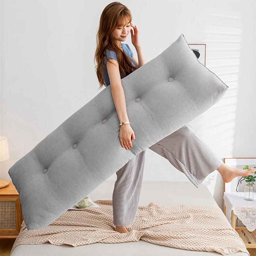 Senza Marchio Wedge Headboard Pillow Triangular Headboard ​Reading Pillow ​Headboard Bolster Support Pillow Rest Pillow Daybed Backrest with Removable Cover 009 180 * 50 * 20cm