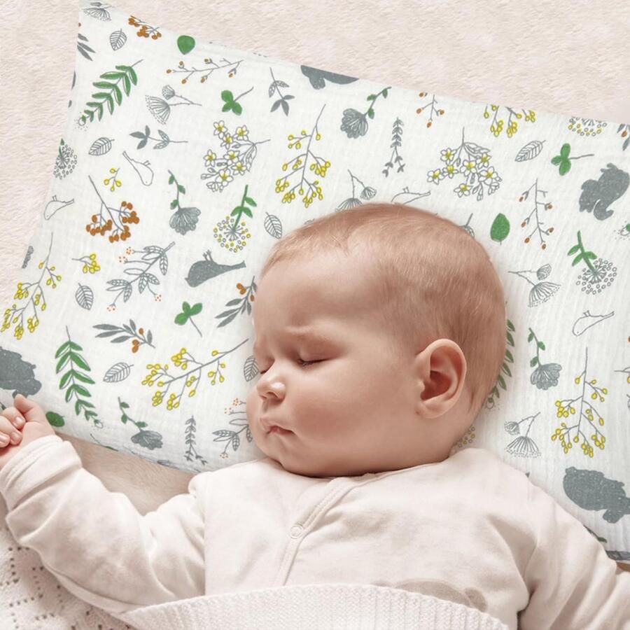 Senza Marchio Winmany Peuter katoenen mousseline kussenslopen baby meisje jongen kussensloop reizen kussen kussenslopen met envelop ontwerp kinderbed accessoires geschikt voor 33 x 45 cm 35 cm x 48 cm 30 x 40 cm