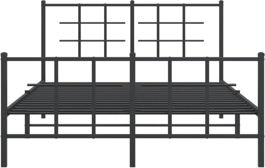 Senza Marchio WKIEQACO Bedden en accessoires bedden en bedframes metalen bedframe zonder matras met voetenplank zwart 140x200cm