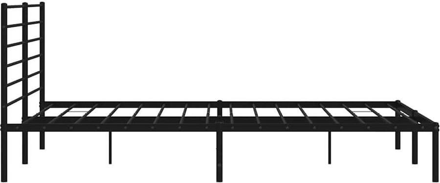 Senza Marchio WKIEQACO Bedden en accessoires bedden en bedframes metalen bedframe zonder matras met hoofdeinde zwart 183 x 213 cm
