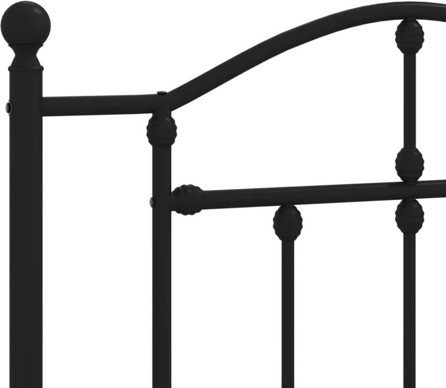 Senza Marchio WKIEQACO Bedden en accessoires bedden en bedframes metalen bedframe zonder matras met voetenplank zwart 107x203cm