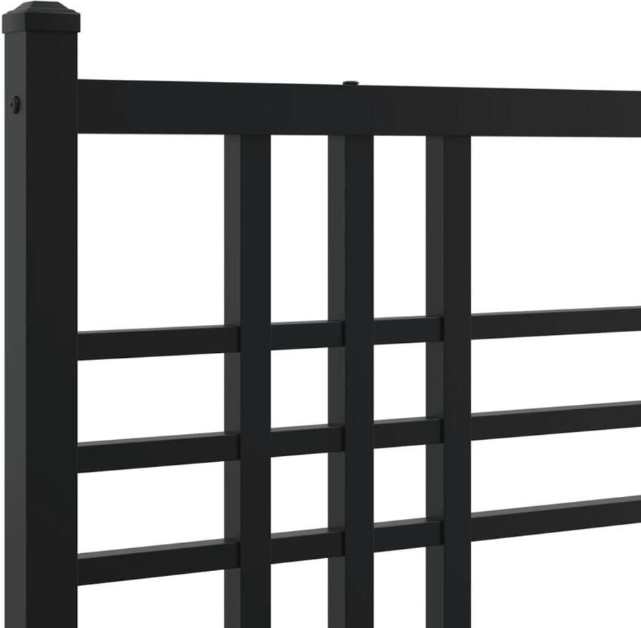 Senza Marchio WKIEQACO Bedden en accessoires bedden en bedframes metalen bedframe zonder matras met treeplank zwart 200x200cm