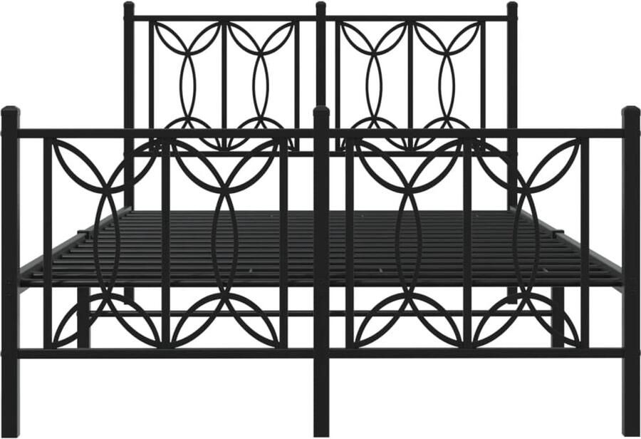 Senza Marchio WKIEQACO Bedden en accessoires bedden en bedframes metalen bedframe zonder matras met voetenplank zwart 120x190cm