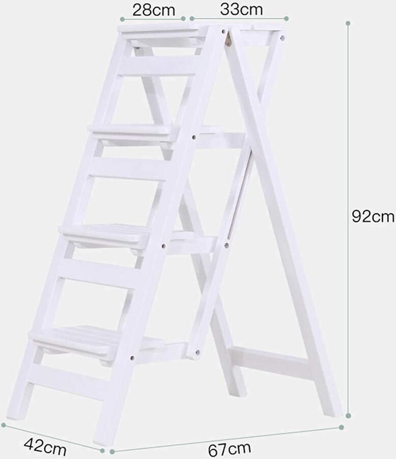 Senza Marchio WLABCD Stap kruk Trap Stoel Zitplaatsen Vouwen Stap Kruk Houten Trap Pine Hout 4-Stap Ladder Draagbare Bloem Rack Schoen Bench Opslag Plank Keuken Indoor Opstijgen Thuis C