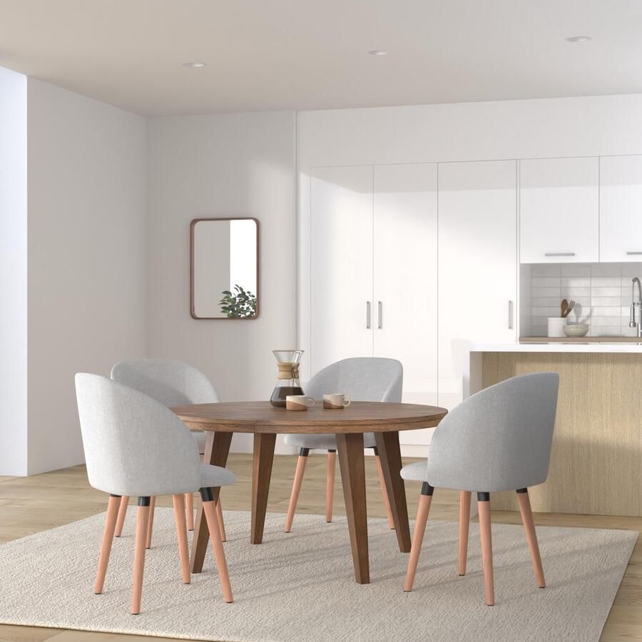 Senza Marchio WOLTU 1x eetkamerstoel linnen eetkamerstoel keukenfauteuil lichtgrijs BH120hgr-1