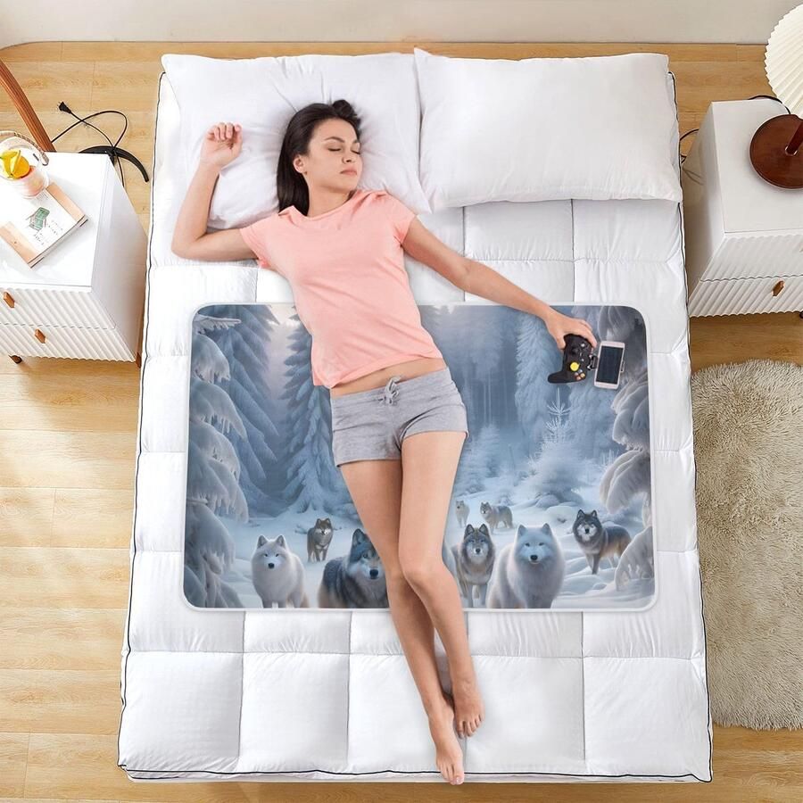 Senza Marchio Wolves Winter Forest Waterdichte Pad 34 x 52 Herbruikbare Bedplassen Matrasbeschermer Pad Bed Pads voor Incontinentie Wasbaar voor Ouderen