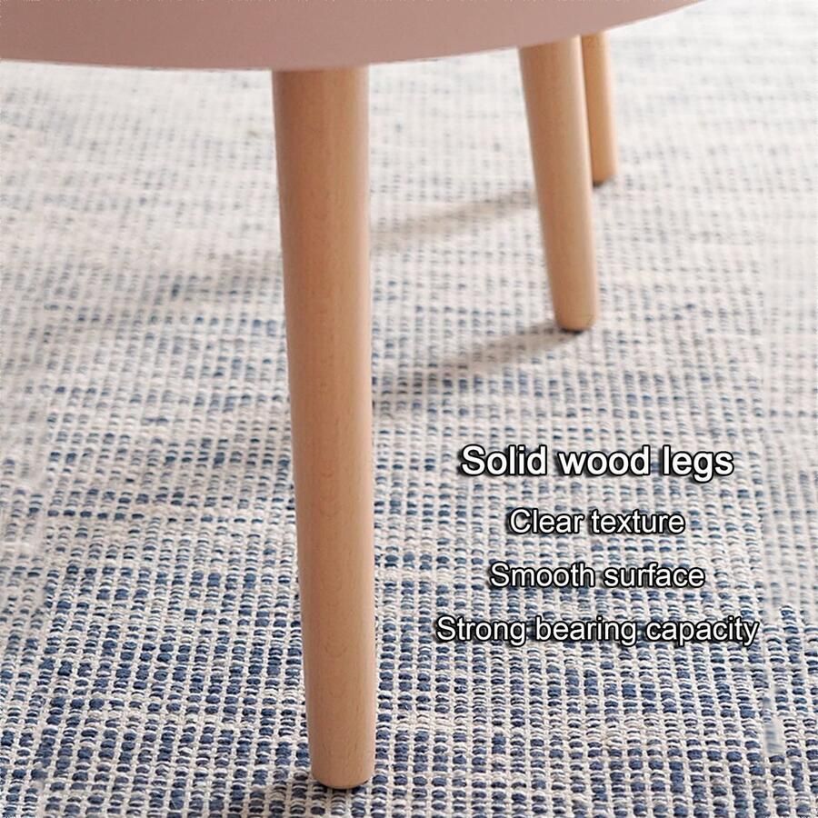 Senza Marchio Woonkamer Nesting Table Ronde Moderne Nesting Coffee Table Set van 2 Multifunctionele Creatieve Bijzettafels Voor Bank Balkon Slaapkamer Eenvoudige montage (Kleur: Wit+roze)