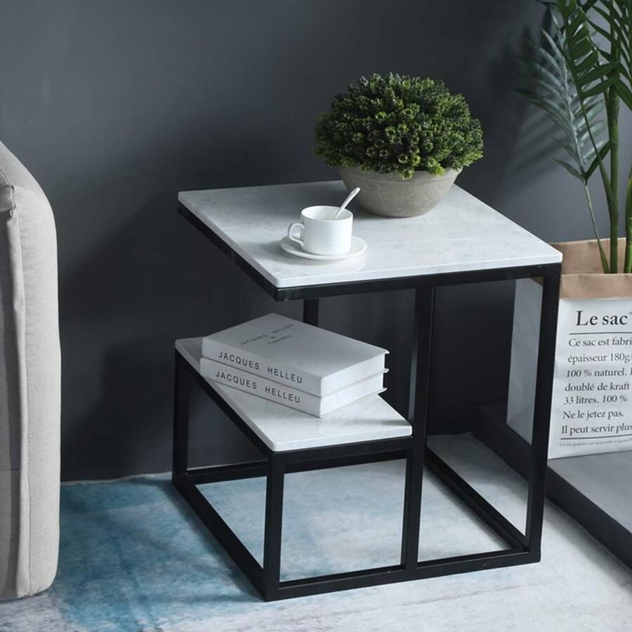 Senza Marchio Woonkamer Waterdichte eindtafel Lounge Nordic Nesting Table Receptie Display Salontafel Kleine ruimte Minimalistische accenttafel Studio Décor Side Table