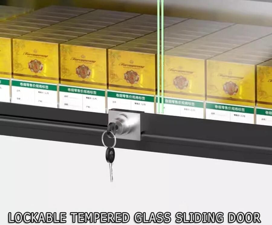 Senza Marchio WUIIEN Sigarettenplank Automatische Sigaret Vitrines Sigaret Vitrines Rack Wandmontage Sigaret Stand Plank Schuifdeur Met LockSigaret Vitrinekast Sigaret Display Houder (Co