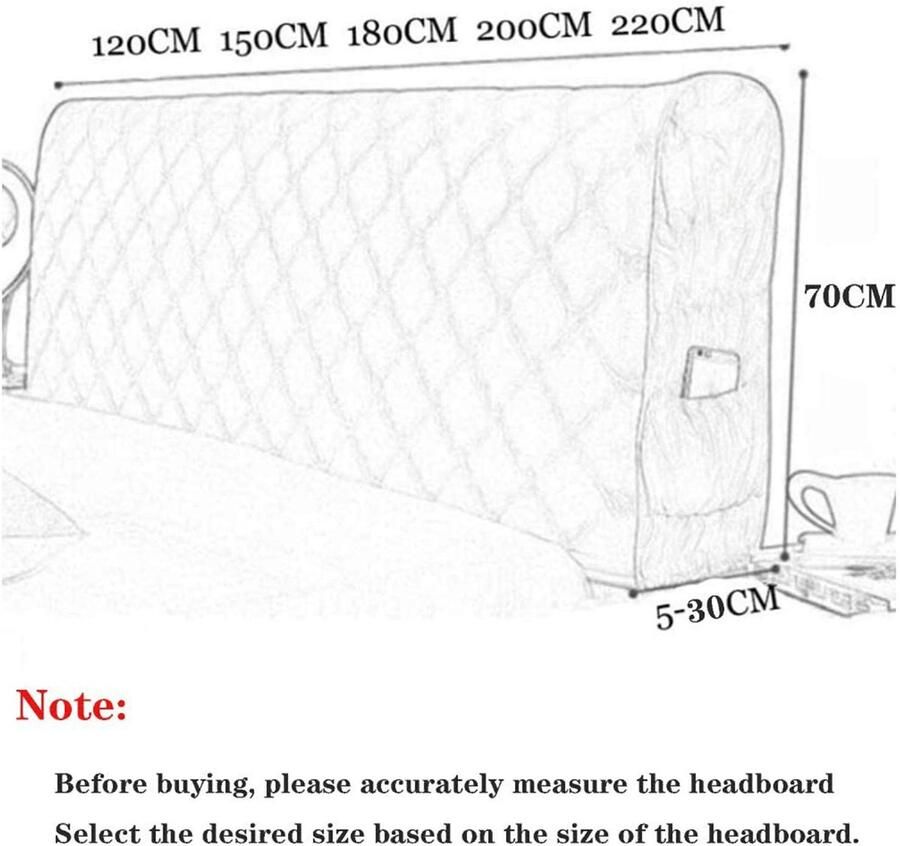 Senza Marchio WWYL Stretch Headboards Cover Slipcover voor eenpersoons dubbele kingsize bedden All-inclusive hoofdeinden Bedden Cover (#5 120 cm)