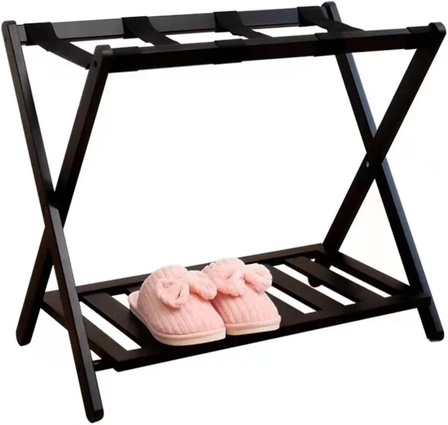 Senza Marchio XIUsheUA Bagagerek Opvouwbare Bagagerek Vloer Staand met Schoenen Plank Koffer Stand voor Hotel Reizen Thuis