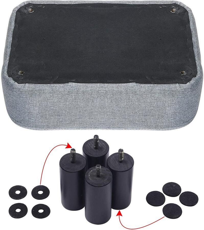 Senza Marchio YMYNY 42 cm voetenbank rechthoekige poef met stabiele houten poten moderne linnen stoffen voetsteun voetenbankje om schoenen te verwisselen voor woonkamer gewatteerde zitting voor slaapkamer lichtblauw HD-HRF-BD214