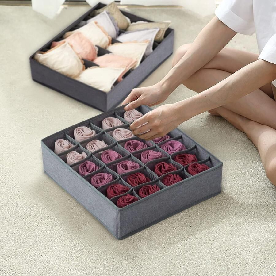 Senza Marchio YOCOLE 4-delige kledingkast organizer voor ondergoed opvouwbaar opbergsysteem voor kast laden beha-opbergdozen van Oxford-stof drawer divider voor sokken stropdassen riemen lingerie