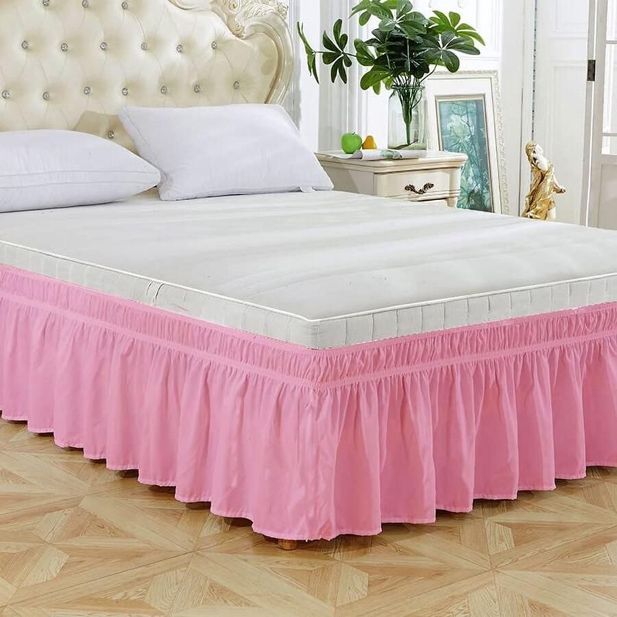 Senza Marchio YUCHUANGYE Bedrok hotel bedrok wikkelbaar elastische bedrokken zonder bedoppervlak twin volledig koningin kingsize 38 cm hoogte voor huisdecoratie bed basishoes (koel zwart 198 x 203 + 38 cm)
