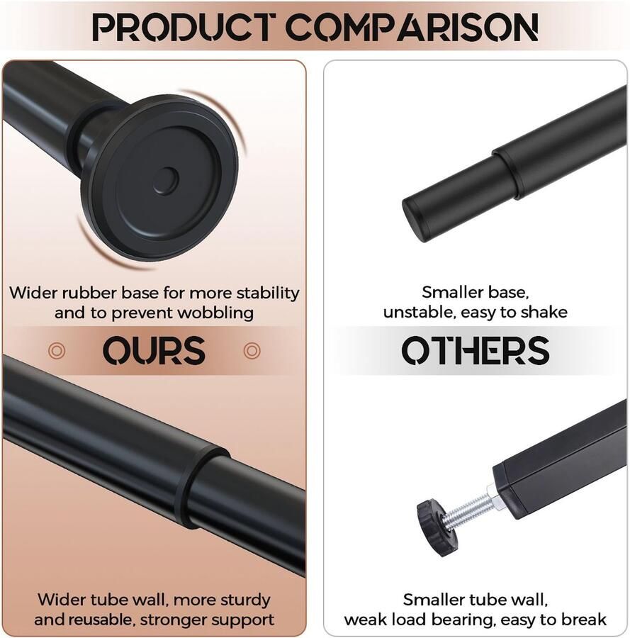 Senza Marchio YUEYIN 4 stuks in hoogte verstelbare bedframe steunpoot extra stevig stalen bedframe steunpoten met bredere rubberen basis stabieler stiller bedlamelversterkingsset voor kingsize queensize bed