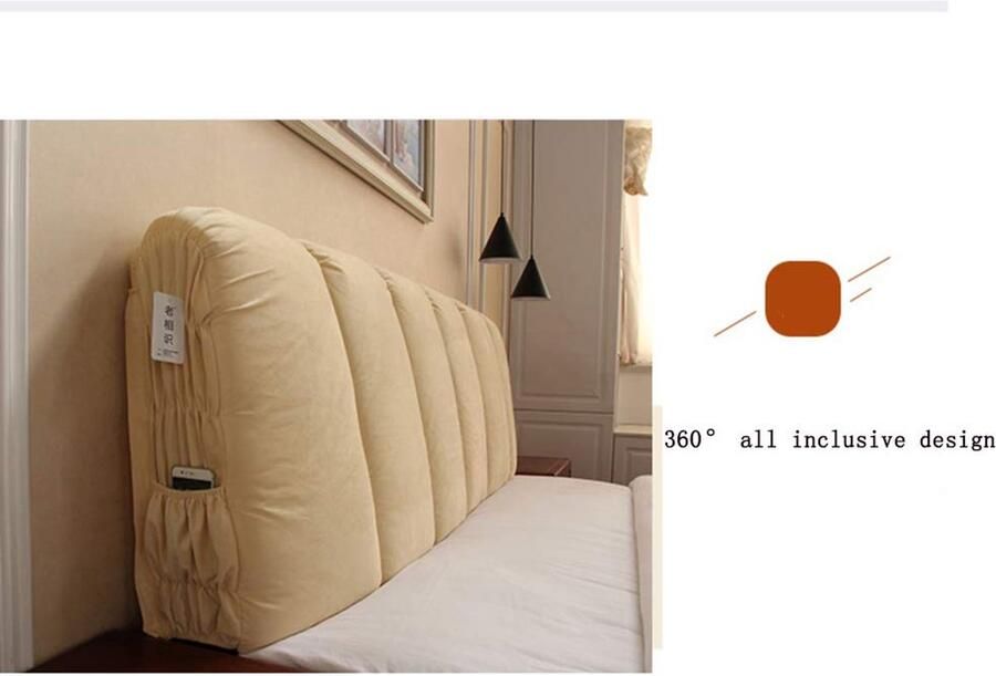 Senza Marchio YZJJ Bedside Cushion Bed Headboard Slipcovers Stofdichte Effen kleur Bed Hoofd Covers; Nachtkastje Slaapkamer Decoratieve Beschermers - Foto 2