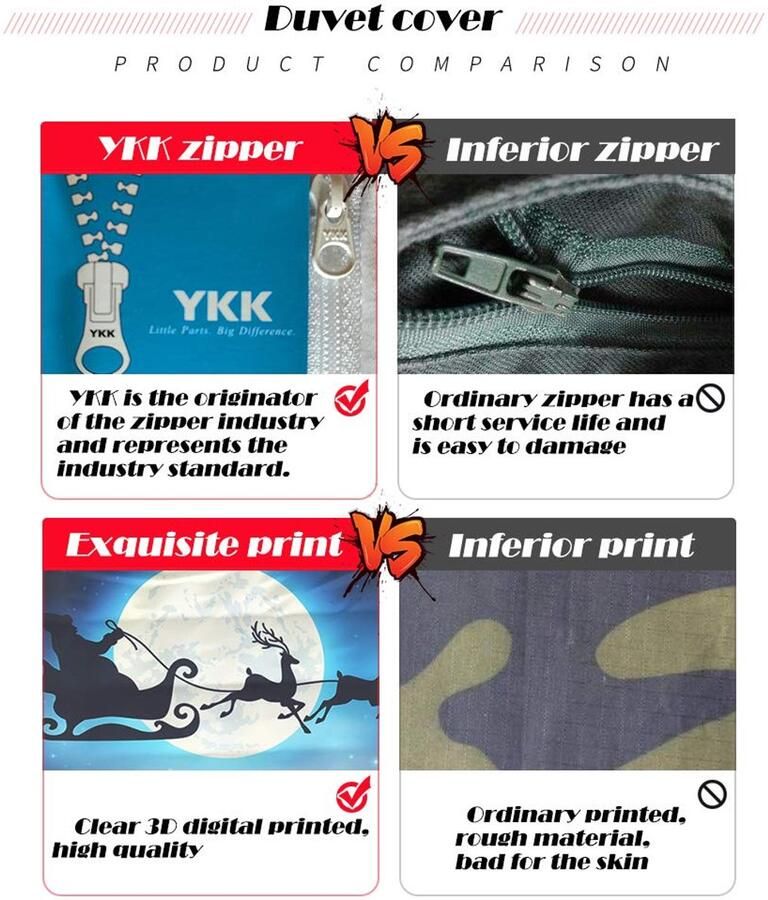 Senza Marchio Kerst Dekbedovertrek Set voor Single Double Super King Size Bed Morbuy 3D Printed Microfiber Bedding Sets Dekbedovertrek Set met Kussenslopen en Quilt case