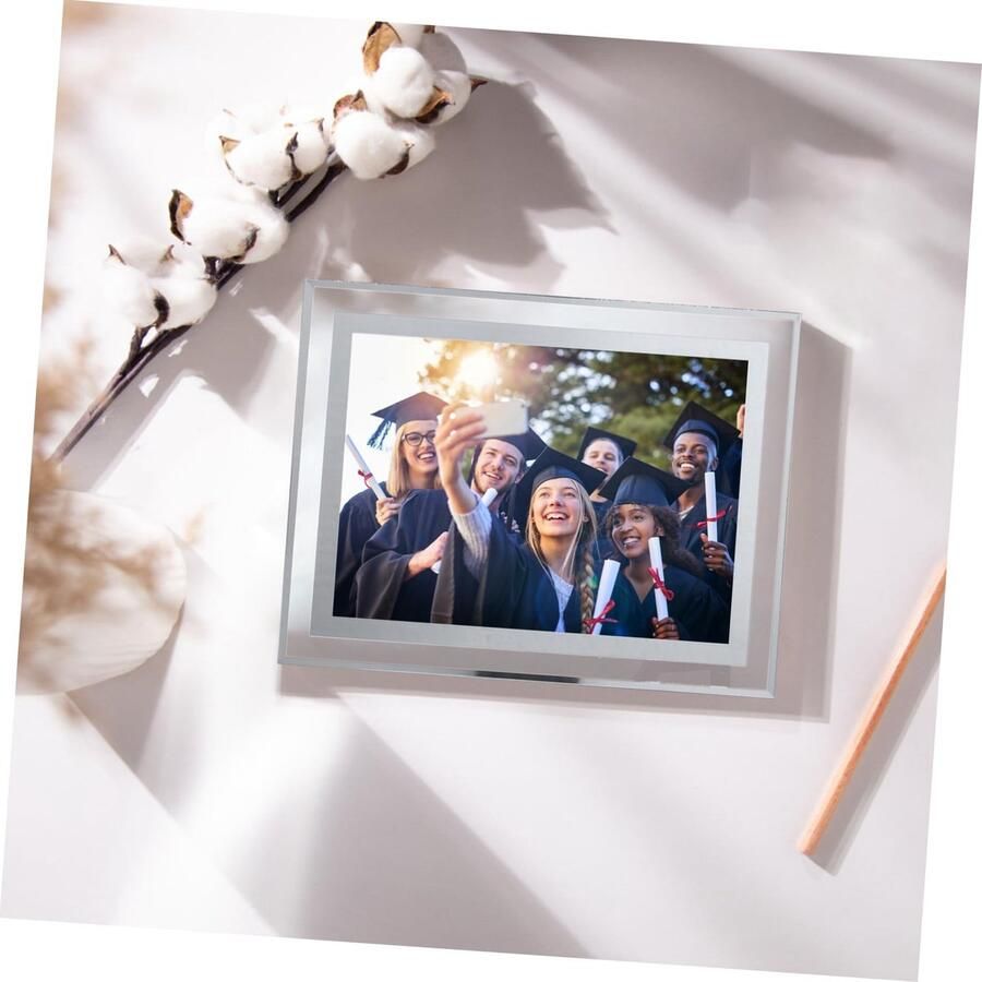 Senza Marchio Zerodeko 2 Stuks fotolijstje van kristalglas foto muur dubbele fotolijst digitale lijst grote fotolijsten muur decoratie bruiloft decoratie foto lijstje fotolijst voor bureau Transparent