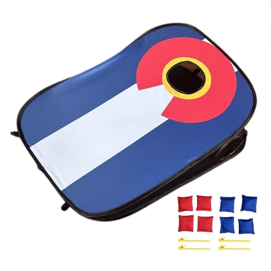 Senza Marchio Zitzak richt- en werpset Draagbaar werpspel voor kinderen achtertuin zitzak werpspeelgoed Kinderen gooien speelgoed zitzak toss set met 8 zakken zitzak toss voor jonge kinderen perfect voor bui