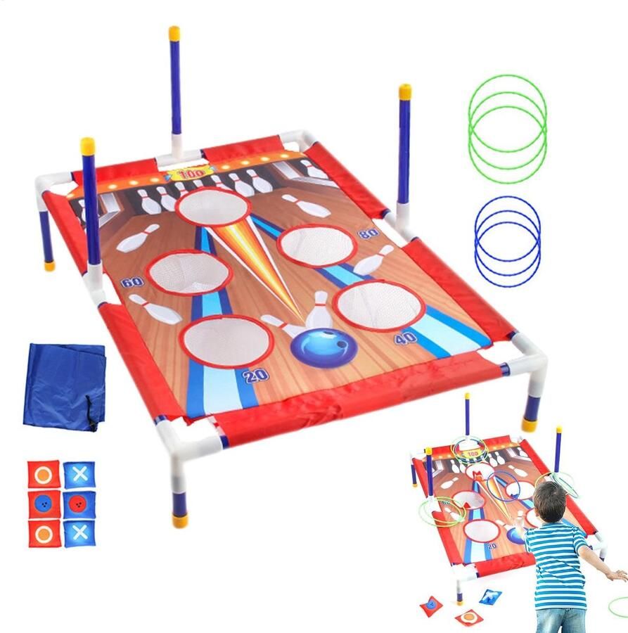 Senza Marchio Zitzak Toss Cornhole Set Cornhole Bag Toss Buitenspeelgoed voor kinderen Interactief zitzakgooispel maïsgatspellen voor kinderen gezinnen binnen volwassenen