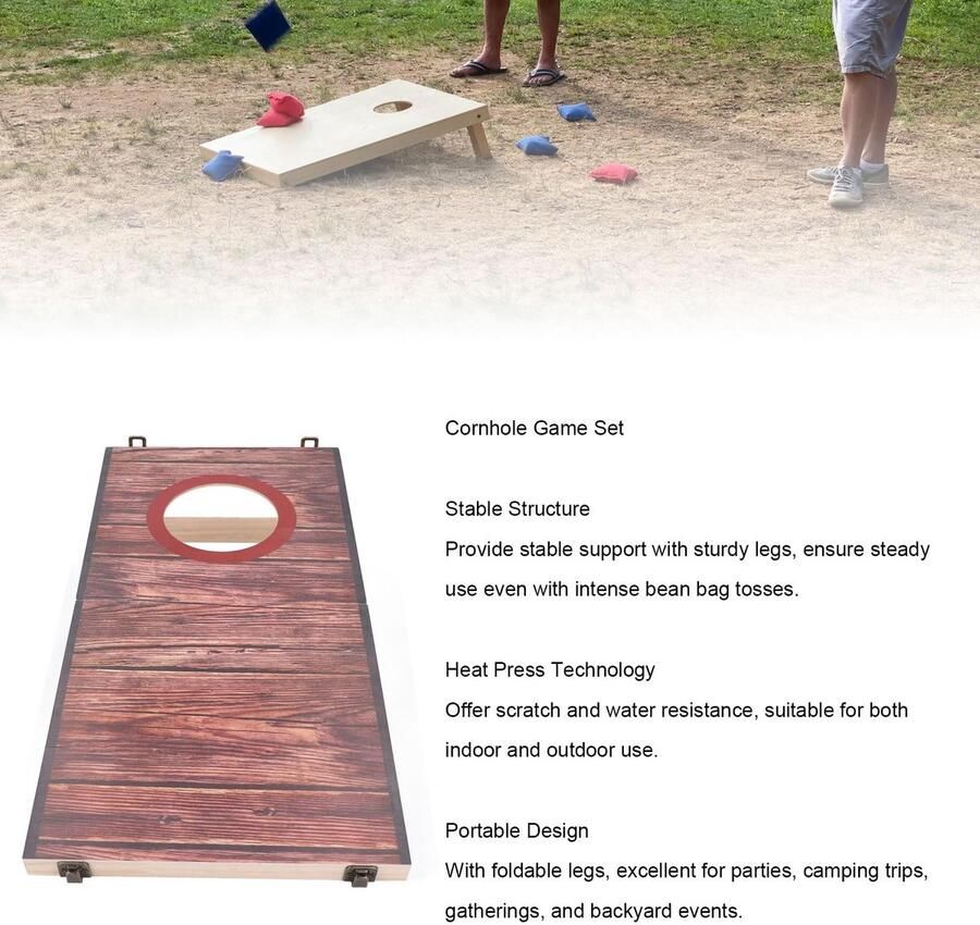 Senza Marchio Zitzak Toss Game Set Cornhole Outdoor Game Set Interactief Waterbestendig Draagbaar voor Kamperen (#1)