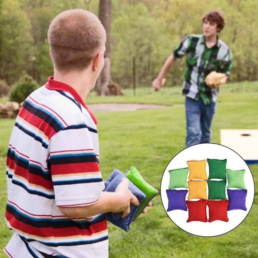 Senza Marchio Zitzak Toss Game Set Leuke sport buiten familiespel Kinderen gooien zandzakken Zitzakken voor zitzak gooien vierkante zandzakken gooien zandzakken speelgoed (10 stuks willekeurige kleur) Aocate